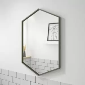 Hexagon Grey Bathroom Mirror - 500 x 750mm - Hexa