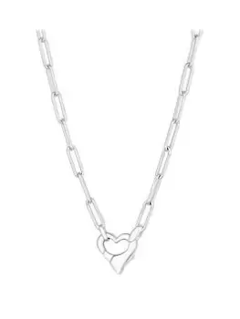 Simply Silver Sterling Silver 925 Open Heart Closure Necklace