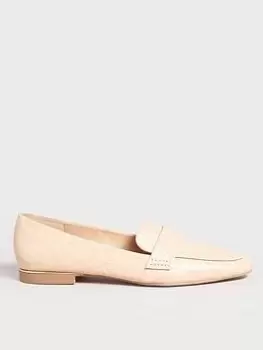 Long Tall Sally Loafer Metal Heel Detail Nude, Nude, Size 12, Women