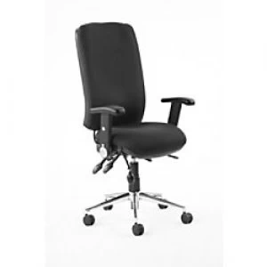 Task Operators Chair Chiro High Back Black Fabric With Height Adjustable And Folding Arms