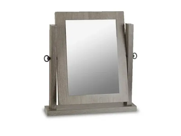 Seconique Lisbon Black Wood Grain Dressing Table Mirror