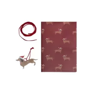 Festive Sausage Dog Gift Wrap Kit