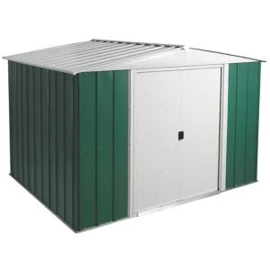 Arrow Greenvale 10X8 Apex Green & White Metal Shed With Floor