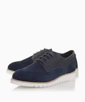 Dune Navy Leather 'Flinch' Lace-Up Shoes - 3