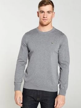 Lacoste Sportswear Crew Knit Jumper - Grey, Size 4, Men