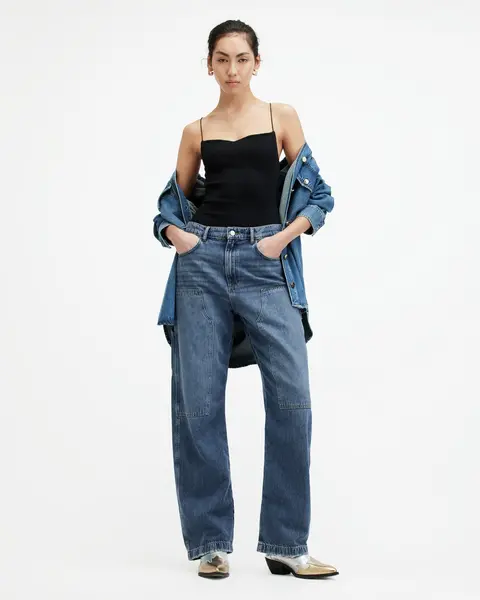 AllSaints Mia Carpenter Wide Leg Denim Jeans