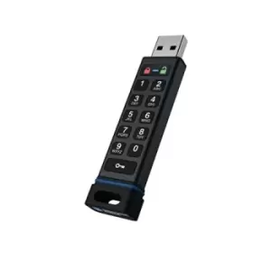 SecureUSB KP Hardware Encrypted USB 3.0 32GB Flash Drive FIPS 140-2 Level 3 Validated SU-KP-BL-32