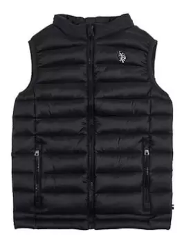 U.S. Polo Assn. Boys Thin Bellow Gilet - Black, Size Age: 8-9 Years