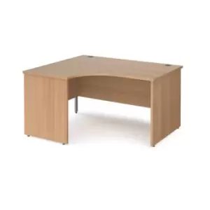 Office Desk Left Hand Corner Desk 1400mm Beech Top And Panel End Leg Maestro 25