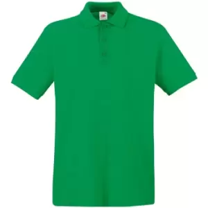 Fruit Of The Loom Premium Mens Short Sleeve Polo Shirt (L) (Kelly Green)