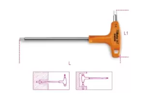 Beta Tools 96TINOX-AS Offset Hex Key Wrench Stainless Steel with Handle 1/8"