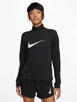 Nike Dri-FIT Swoosh Half Zip Top - Black Size M Women