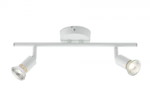 KnightsBridge Ceiling Light GU10 50 Watt 2 Spotlight Bar White LED Compatible