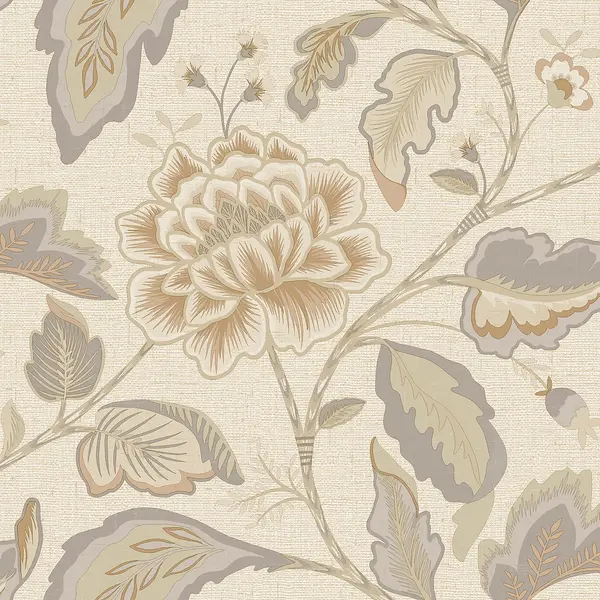 Belgravia Decor Maya Floral Beige Textured Wallpaper