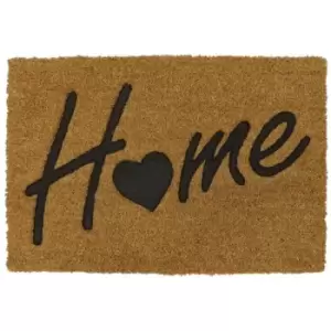 JVL Rubber Embossed PVC Backed Coir Doormat, 40x60cm, Home