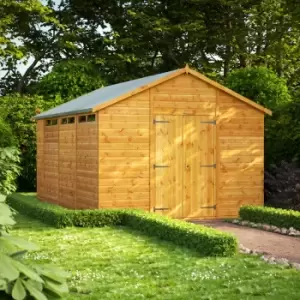 Power 14x10 Security Apex Double Door Shed