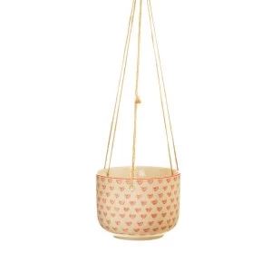 Sass & Belle Red Love Heart Hanging Planter