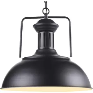 Piastra Pendant Lamp, Modern Hanging and Ceiling Light Fixture, Suspended Lighting in Black for Dining Room, Living Room or Kitchen - Black - Teamson