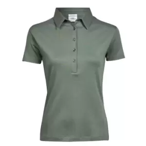 Tee Jays Womens/Ladies Pima Short Sleeve Cotton Polo Shirt (S) (Leaf Green)