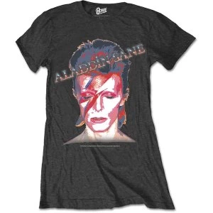 David Bowie - Aladdin Sane Womens Small T-Shirt - Black