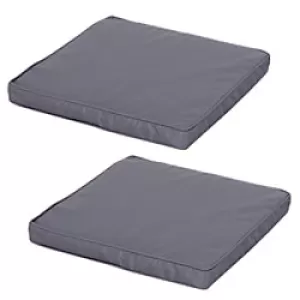 Outsunny Polyester Set Of 2 Garden Chair Cushion Grey