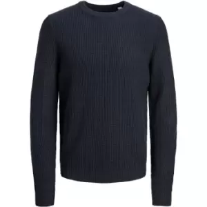 Jack and Jones Textured Knit Pullover Jumper - Blue