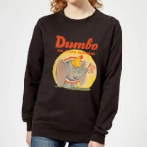 Dumbo Flying Elephant Womens Sweatshirt - Black - XL