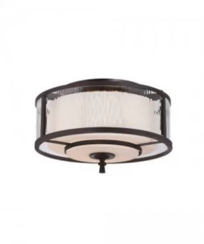 2 Light Flush Ceiling Light Dark Cherry, E27