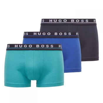 Hugo Boss 3 Pack Logo Boxer Trunks Blue/Green/Black Size M Men