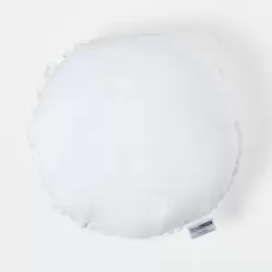 Super Microfibre Round Circular Shaped Cushion Pad 50cm (20') - White - Homescapes