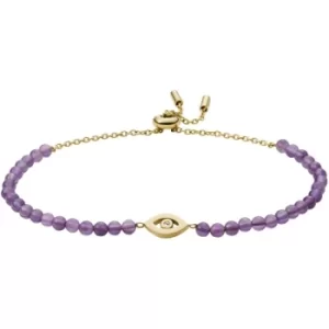 Fossil Georgia Wellness Amethyst Beaded Bracelet