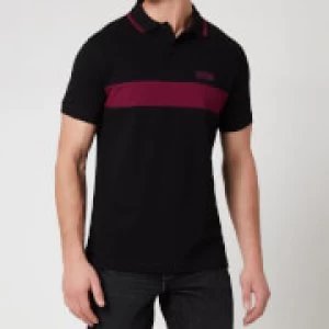 Barbour International Mens Box Stripe Polo Shirt - Black - XL