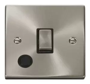 Click Scolmore Deco Satin Chrome 1 Gang Double Pole Switch 20A With Black Ingot - VPSC522BK