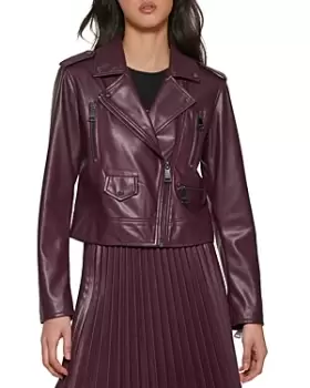 DKNY Faux Leather Moto Jacket