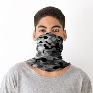 Grey Camouflage Neck Scarf Face Covering