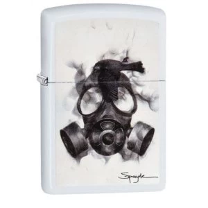 Zippo Spazuk Gas Mask White Matte Finish Windproof Lighter