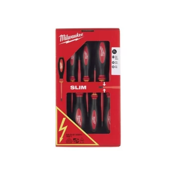 Milwaukee Hand Tools - VDE Slim Screwdriver Set, 7 Piece