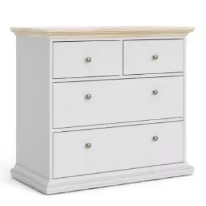 Paris Chest Of 4 Drawers In White And Oak Effect