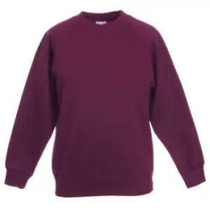 Fruit Of The Loom Childrens Unisex Raglan Sleeve Sweatshirt (Pack of 2) (3-4) (Burgundy)