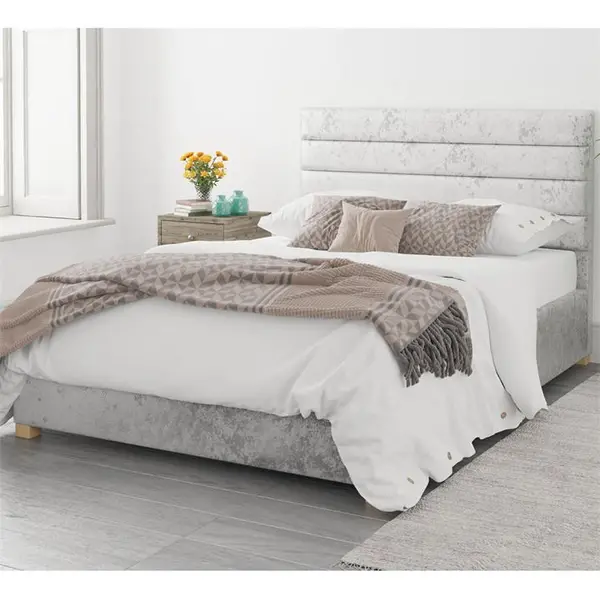 Aspire Kelly Ottoman Storage Bed - Silver Single