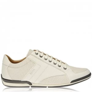 Hugo Boss Textured Leather Trainers White 100 Men