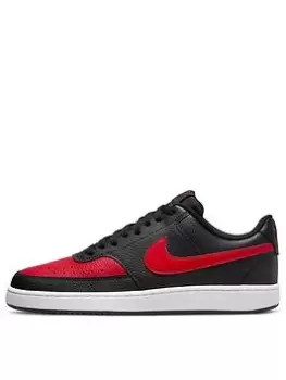 Nike Court Vision Low, Black/Red/White, Size 9, Men