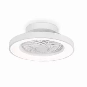 Tibet Mini LED Dimmable Ceiling Light & 35W DC Fan, Remote Control, White