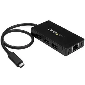 StarTech.com 3 Port USB 3.0 Hub with Gigabit Ethernet 8STHB30C3A1GE