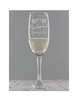 Personalised Wedding Botanical Flute Glass