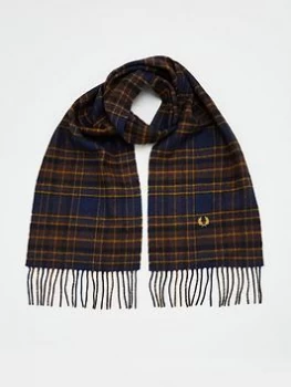 Fred Perry Winter Tartan Scarf - Midnight Blue, Midnight Blue, Men