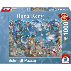 Schmidt Ilona Reny: Blue Skies of Christmas Jigsaw Puzzle - 1000 Pieces