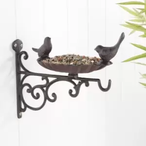 Wall Bird Feeder Cast Iron HI Brown