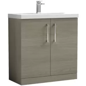 Arno Solace Oak 800mm 2 Door Vanity Unit with 50mm Profile Basin - ARN2505D - Solace Oak - Nuie