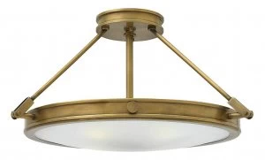 4 Light Medium Semi Flush Ceiling Light Brass, E14